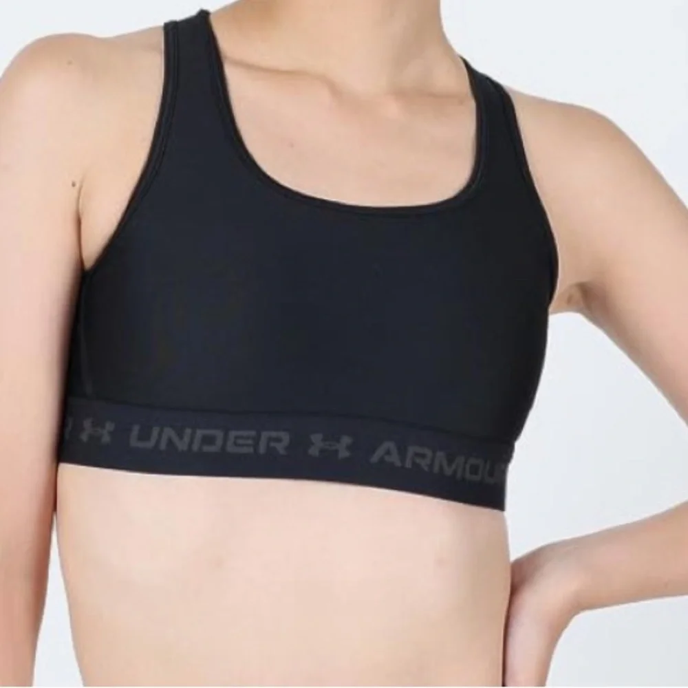Under Armour Crossback Compression Mid Impact Sports Black Bra Women’s Small NEW
